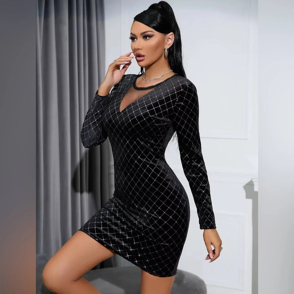 NWT-Velvet Long Sleeve bodycon dress - Picture 3 of 5